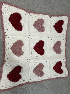 Cobertor de crochê de pelúcia/veludo feito à mão - Imagem 1 de 3