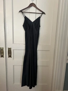 Victoria's Secret Silk Full Length Slip Dress Womens Size Small Black Classic - Picture 1 of 9