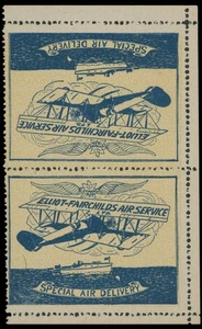1926, CANADA, SEMI-OFFICIAL AIR POST, ELLIOT-FAIRCHILD, VERT TETE-BECHE NH #CL9b - Picture 1 of 2