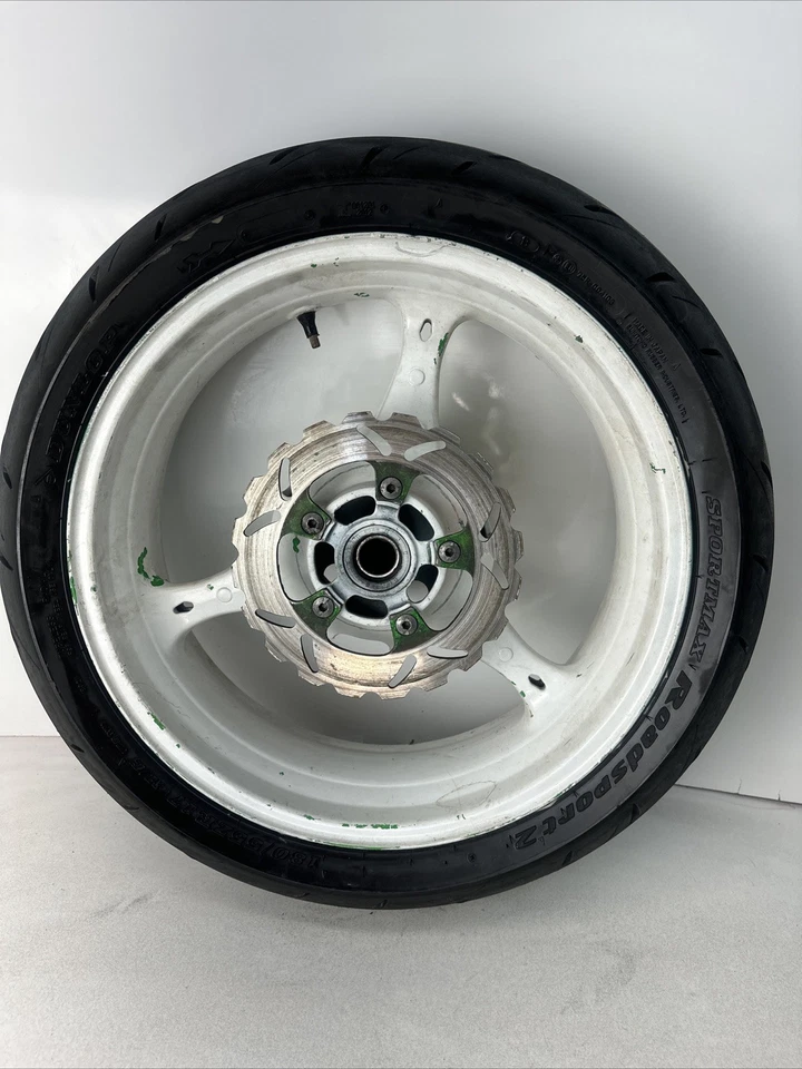 Suzuki GSXR600 2006 2007 blanco rueda trasera recta rotor llanta 17X5,50 *doblada* Foto 1 de 4