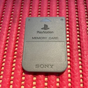 TESTED Sony PlayStation OEM Official 1 PS1 PSX Memory Card SCPH-1020 GRAY c602 - Picture 1 of 2