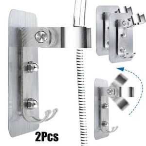 2x Adjustable Handheld Shower Head Hooks Holder Wall Mount Bracket Self-adhesive - Picture 1 of 12