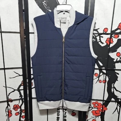 Puma Clubhouse Hybrid Vest Navy Blue Hooded Vest Small NWT Foto 1 de 4