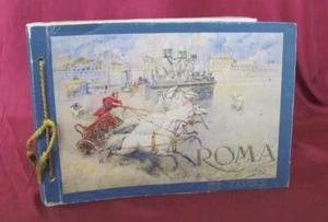1937 ANTIQUE ALBUM WITH LITHOGRAPHY PRINTS OF LANDMARKS IN ROME ITALY - Picture 1 of 12