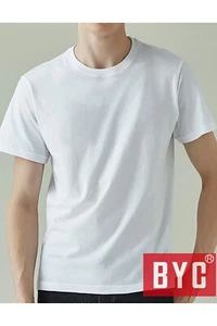 3 klassische weiße Baumwoll-Unterhemden Rundhalsausschnitt T-Shirt für Herren S M L XL 2XL 3XL - Bild 1 von 5