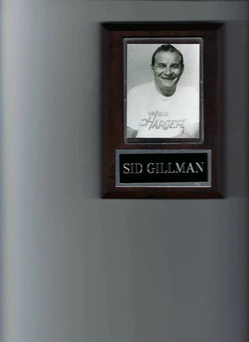 SID GILLMAN PLAQUE SAN DIEGO CHARGERS FOOTBALL NFL Cover
