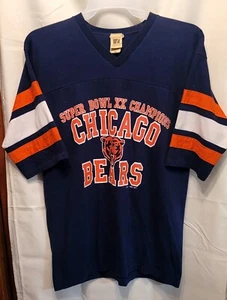 VINTAGE 1985 NFL Superbowl 20 Champions Chicago Bears Mens XL Shirt 3/4 Sleeves - Picture 1 of 3