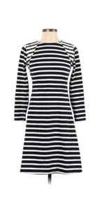 J.Crew 365 Women Blue Ivory Striped Casual Long Sleeve A-Line Dress Size XXS - Picture 1 of 7
