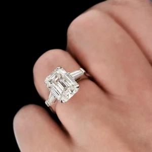 Verlobungsring 950 Platin Diamant Radiant Cut Lab Created 3,50 Karat IGI - Bild 1 von 16