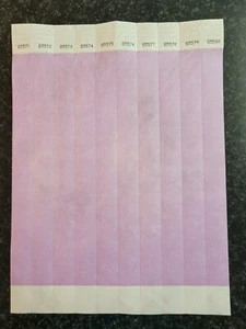 100 3/4" LAVENDEL TYVEK ARMBÄNDER, ARMBÄNDER FÜR VERANSTALTUNGEN, PAPIERARMBÄNDER - Bild 1 von 1