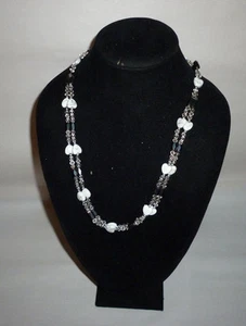 Vintage Hämatit Herz facettiert Glas Kristall Magnet Armband Halskette FN0058 - Bild 1 von 4