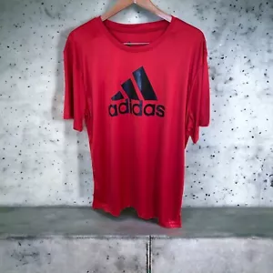Adidas Para Hombres XL Rojo Climalite Camiseta Logo Absorbe Humedad Manga Corta Atlética - Imagen 1 de 11