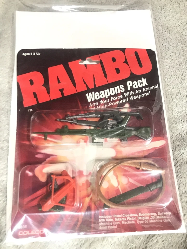 2x Rambo Weapons Pack Accessories Factory NOS Coleco 1986