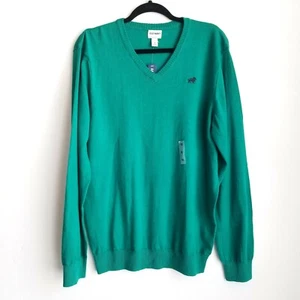 Old Navy Pullover Sweater Mens XL Teal V-Neck Ribbed Collar/Cuff/Hem New w/ Tag - Picture 1 of 7