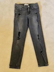 Zara Girl Ripped Jeans - Black - Size 8 Kids - Picture 1 of 1