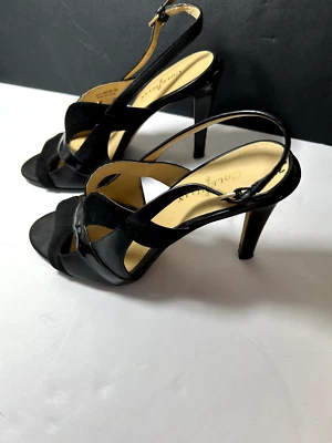 Zapatos de mujer Cole Haan McCarren sandalia negra gamuza y charol talla 6 Foto 1 de 4