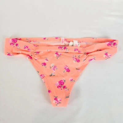 Tanga Victorias Secret ROSA tiro extra bajo para mujer mediana floral naranja nueva con etiquetas Foto 1 de 4