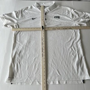 TCU Horned Frogs Nike Dri-Fit Polo Shirt Mens XL White SONNY DYKES Nametag - Picture 1 of 11