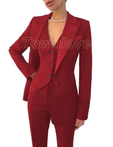 Women Business Office Suit 3 Pieces Set Lapel Blazer Jacket+Vest+Pants Pantsuits - Picture 1 of 37