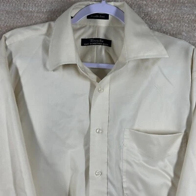 Traveler by Hart Schaffner Shirt Mens Large Cream Cotton Wrinkle Free Classic - Image 1 of 4