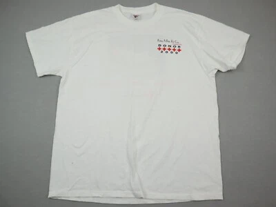 Vintage Red Cross Shirt XL White Donor 2000 Into The Future Short Sleeve Y2K - Image 1 of 4