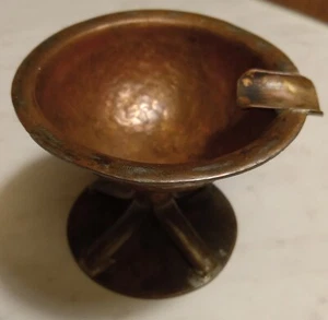 FOLK ANTIQUE handmde COPPER GERMAN? CIGARETTE ASHTRAY BULLET CASINGS TRENCH ART - Picture 1 of 7