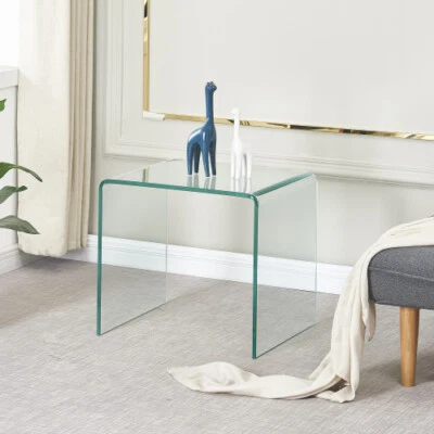 Glass End Side Table Small Coffee Table Nightstands Sofa Table Corner Tables NEW - Image 1 of 4