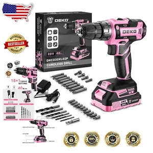 Lightweight Pink Electric Drill with 18+1 Torque Settings for DIY Projects - Picture 1 of 10