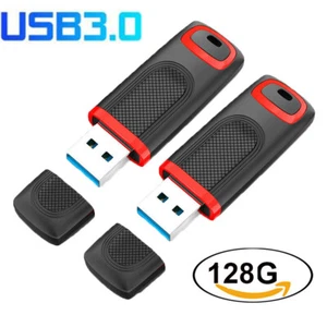 USB 3.0 Flash Drive 2PCS 128GB Thumb Pen Drive USB Memory Stick U Disk For PC - Afbeelding 1 van 12