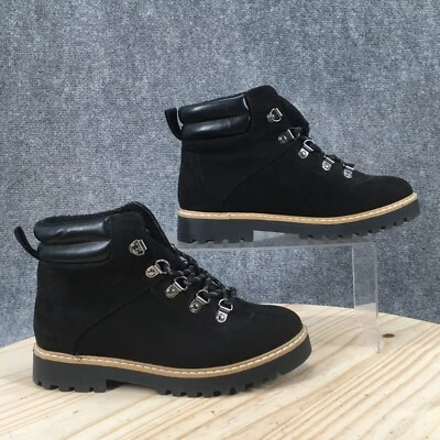 Sonoma Boots Womens 6 M Good Margarita Ankle Hiking Booties Black Fabric Lace Up - Image 1 of 4