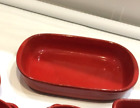 Red stone ware oven / serving dish  oval