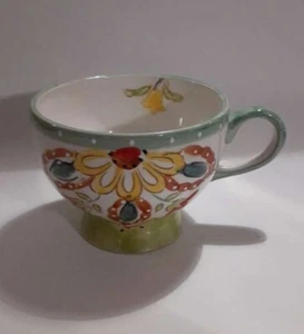 Maxcera Paisley Leaf Oversize Coffee/Tea Cup Ceramic No Chips Ex Cond - Picture 1 of 6