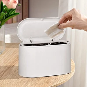 Mini Trash Can with Lid - Removable Small Garbage Can Tiny Plastic Trash Bin ... - Picture 1 of 7