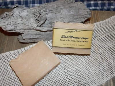 Мыло с козьим молоком домашнее / увлажняющее ручной работы - батончик 4 унции - ваниль сандаловое дерево - Изображение 1 из 4