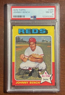 1975 Topps Johnny Bench🌟PSA 8🚨NM-MINT💎DEAD CENTERED🎯Great Color🎨Looks GEM - Image 1 of 2
