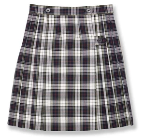 Flynn & O'Hara 18XL Navy & White Plaid Girls Wrap Around Kilt Skirt Uniform - Picture 1 of 6