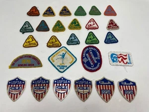 Assorted Vtg Patch Ice Skating Figure Skating Club Badge Lot - Picture 1 of 6