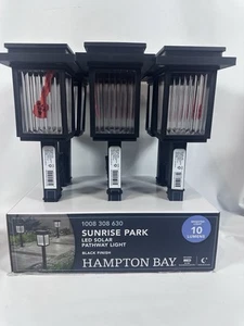 Hampton Bay Sunrise Park LED Solar Pathway Light Kit Black (6-Pack) Dusk To Dawn - Picture 1 of 10