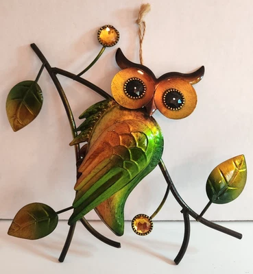 Arte colgante de pared búho metal 3D decoración del hogar 12" x 12" Foto 1 de 4