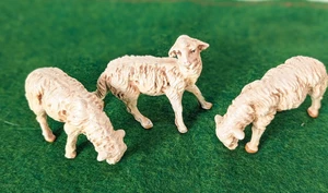 Fontanini 3 Sheep/Lamb Nativity Figures Papier Mache 7.5" Scale 1950s Manger - Picture 1 of 11