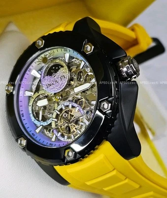 Invicta - AKULA Automatic - Dual Time  Skeleton Day / Night Yellow mens watch  - Image 1 of 4