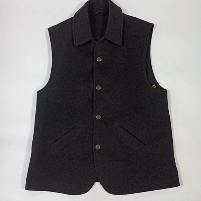 Henry White Ireland Wool & Cashmere Mens Hiking / Hunting Vest - Black - Size M - Image 1 of 4