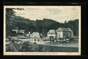 Ansichtskarte Hann.-Münden, Letzter Heller und Stauanlage 1925 - Picture 1 of 2