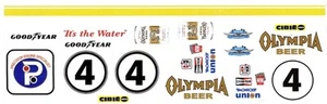 #4 Calcomanías tobogán acuático HERCHEL McGRIFF OLYMPIA CERVEZA 1/64a escala HO - Imagen 1 de 2