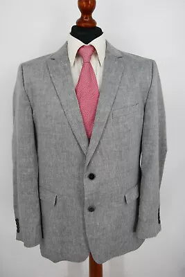 Strellson Sakko Gr.54 Leinen Schurwolle Silber Grau Black Label Neuwertiger Zust - Bild 1 von 4