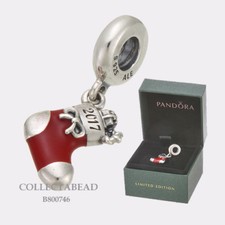 Authentic Pandora Silver Enamel "2017" Christmas Stocking Bead Gift Set B800746