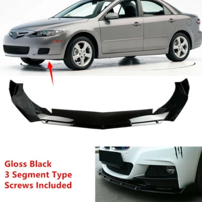 Fit For Mazda Mazda6 2003-2007 Front Bumper Lower Lip Spoiler Splitter Black     - Image 1 of 4
