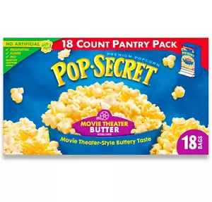 Pop Secret Microwave Popcorn, Homestyle Butter Flavor, 3 Oz Sharing Bags, 18 Ct - Picture 1 of 5