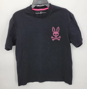 Psycho Bunny Shirt Herren XS 3 Schwarz Pink Grafik Tee Logo Kurzarm Rundhals - Bild 1 von 8