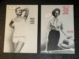 Georg H. W. Bush Satirische Postkarte (2er Set) von Alfred Scheidt - Bild 1 von 2